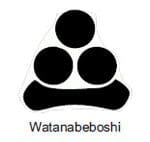 A black and white picture of the watanabe boshi logo.