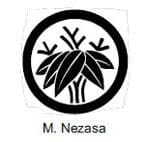 A black and white picture of the logo for m. Nezasa