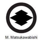 A black and white picture of the logo for m. Matsukawabishi