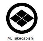 A black and white picture of the logo for takedabishi.