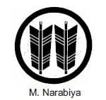 A black and white picture of the logo for m. Narabiya