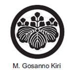 A black and white picture of the seal of m. Gosanno kiri