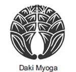 A black and white picture of the logo for daki myoga.