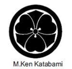 A black and white image of the logo for m. Ken katabami