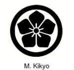 A black and white picture of the logo for m. Kikyo