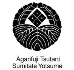 A black and white image of the logo for agarifuji tsutani sumitate yotsume.