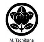 A black and white image of the seal of m. Tachibana